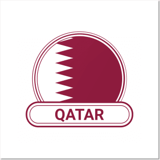 Qatar Country Badge - Qatar Flag Posters and Art